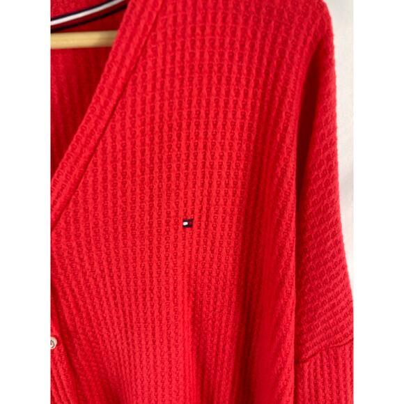 Tommy Hilfiger Red Button Up Thermal Size XXL - Picture 2 of 4